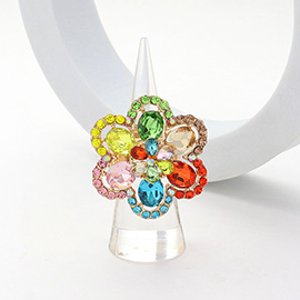 Flower Stone Embellished Stretch Ring