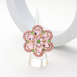 Flower Stone Embellished Stretch Ring