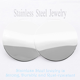 Stainless Steel Round Circle Domed Stud Earrings