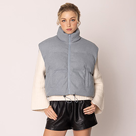 Solid Knit Padded Vest