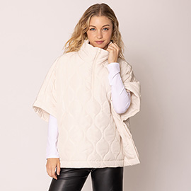 Quilted Puffer Poncho