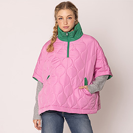 Quilted Puffer Poncho