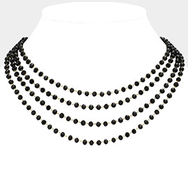 Faceted Beaded Layered Necklace