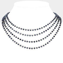 Faceted Beaded Layered Necklace