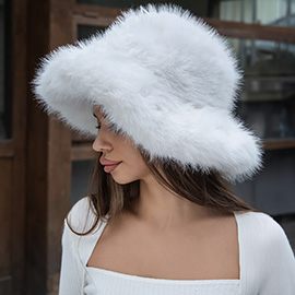 Winter Fluffy Faux Fur Bucket Hat