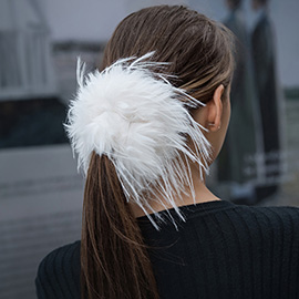 Faux Feather Scrunchie Hair Band