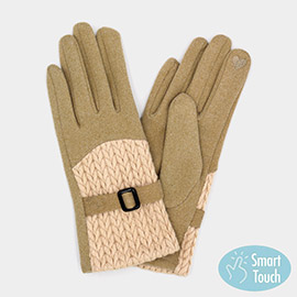 Cable And Band Details Smart Touch Gloves