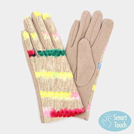 Multi Color Yarn Pattern Smart Touch Gloves