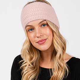 Fuzzy Cable Knit Headband