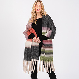 Brushed Multi Color Stripe Scarf