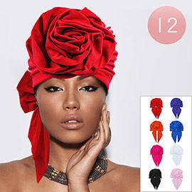 12PCS - Flower Bow Pointed Turban Hats