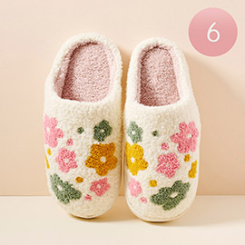 6Pairs - Orregular Flowers Home Slippers