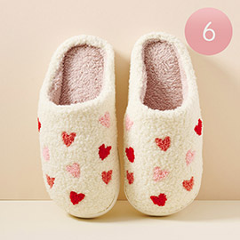 6Pairs - Heart Polka Dot Home Slippers