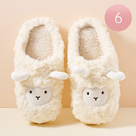 6Pairs - Sheep Basic Fuzzy Slippers