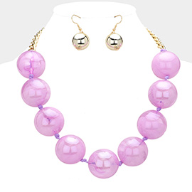 Oversized Glass Ball Statement Necklace