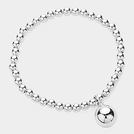 Stainless Steel Ball Charm Pointed Stretch Bracelet