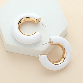 Chunky Enamel Hoop Earrings