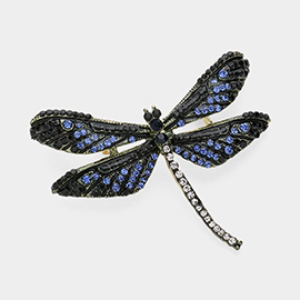 Stone Paved Dragonfly Pin Brooch