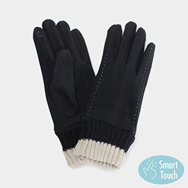 Knit Cuff Smart Touch Gloves