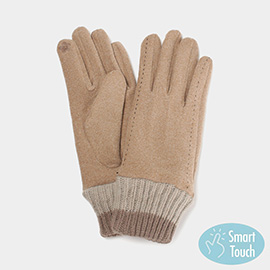 Knit Cuff Smart Touch Gloves