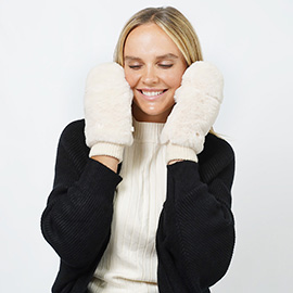 Faux Fur Flip Cover Mittens