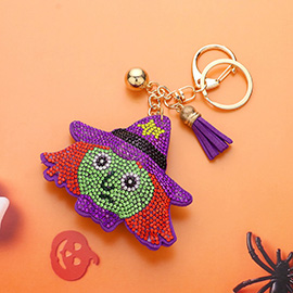 Bling Halloween Witch Keychain