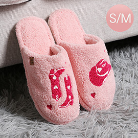 Cowgirl / Cowboy Embroidered Soft Home Indoor Floor Slippers