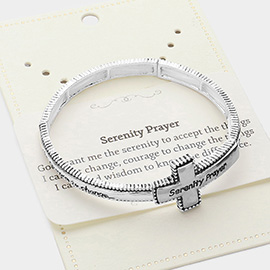 Serenity Prayer Message Metal Cross Pointed Stretch Bracelet