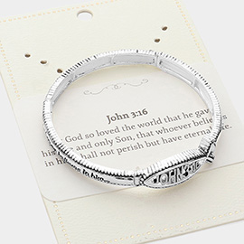 John 3:16 Message Metal Stretch Bracelet