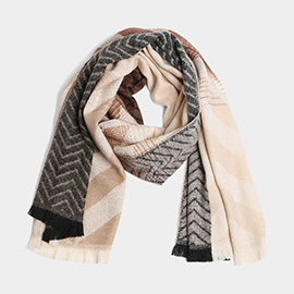 Chevron Stripe Oblong Scarf