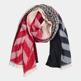 Chevron Stripe Oblong Scarf