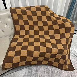 Reversible Checkerboard Patterned Throw Blanket