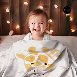 Giraffe Printed Kids Throw Blanket