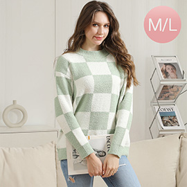 Medium/Large - Microfiber Checkered Sweater