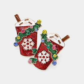 Enamel Christmas Hot Chocolate Earrings