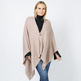 Textured Knit Cape/Ruana