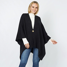 Textured Knit Cape/Ruana