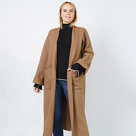 Shawl Collar Mid-Length Cardigan