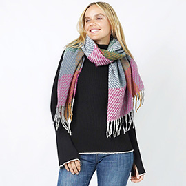 Plaid Oblong Scarf/Shawl