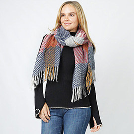 Plaid Oblong Scarf/Shawl