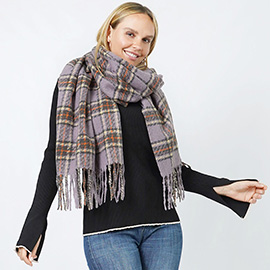 Plaid Oblong Scarf/Shawl