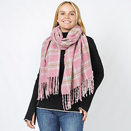 Plaid Oblong Scarf/Shawl