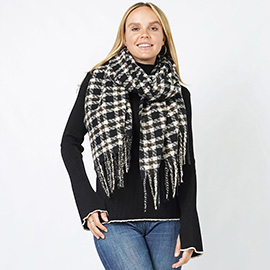 Plaid Oblong Scarf/Shawl