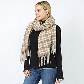 Plaid Oblong Scarf/Shawl