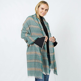 Stripe Woven Oblong Scarf/Shawl