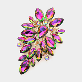 Marquise Stone Cluster Embellished Pin Brooch