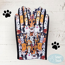 Dog Pattern Printed Smart Touch Gloves