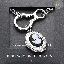 SECRET BOX_Sterling Silver Dipped Cameo Locket Pendant Necklace