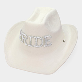 Bling Studded BRIDE Message Pointed Cowboy Hat