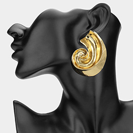 Chunky Metal Abstract Spiral Earrings